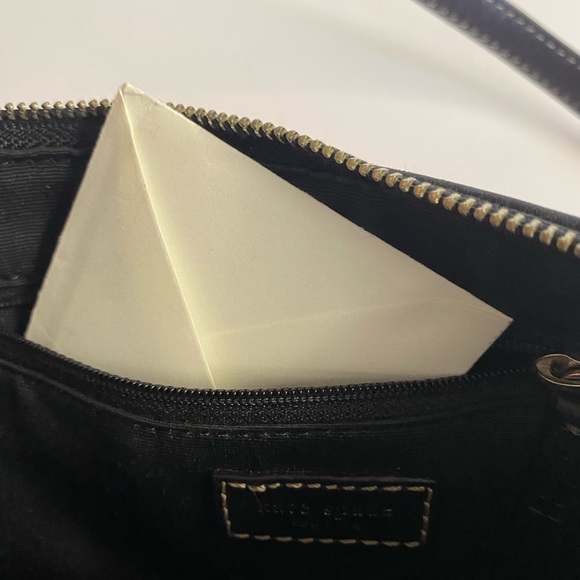 Kate Spade-Classic preppy pink fabric and brown leather strap.Shoulder bag - Picture 11 of 11